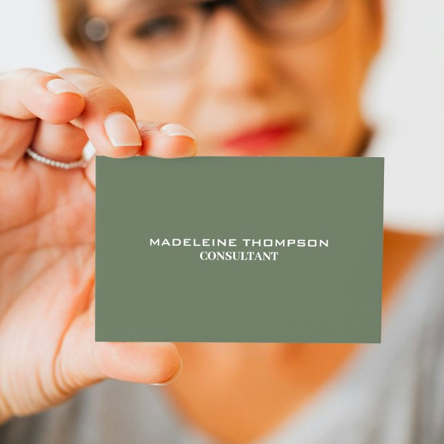Minimalist Professional Business Card (Minimalist Professional Business Card in olive green color)
