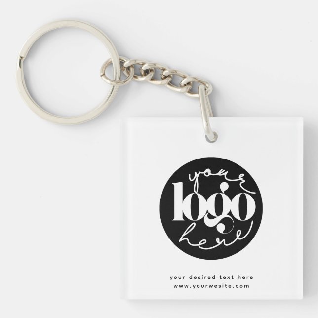 Minimalist Professional Business Custom Logo Key Ring (Front)