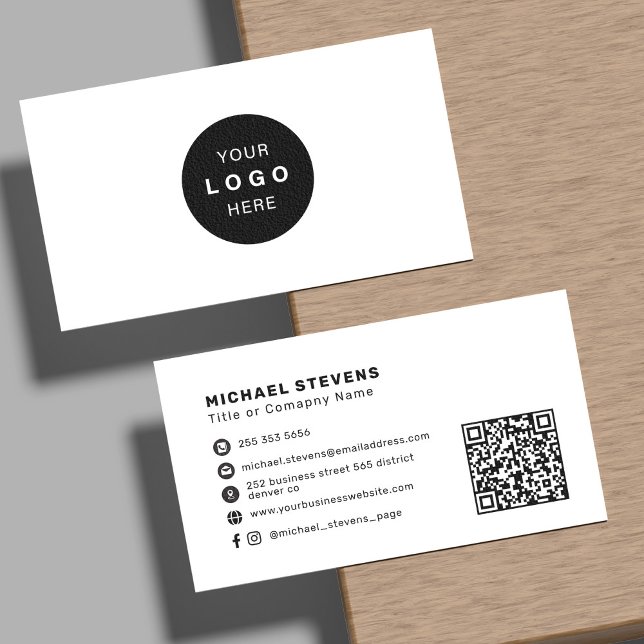 Minimalist professional company logo QR code  Business Card (Creator Uploaded)