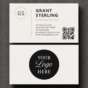 Minimalist Professional Company Logo QR Code Business Card