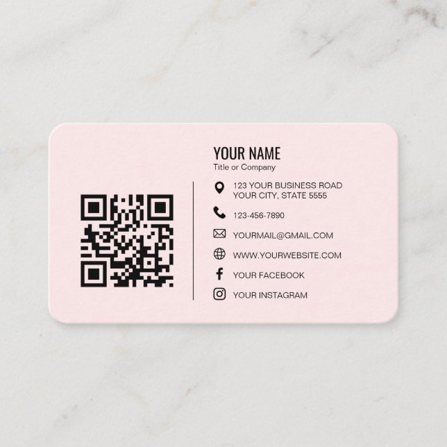 Minimalist Professional Company Logo QR Code Business Card (Front)