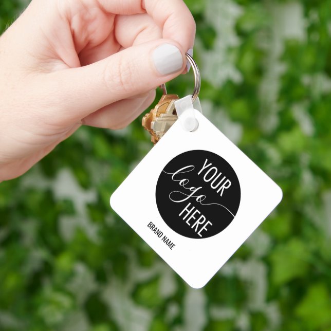 Minimalist Professional Company Logo QR Code Key Ring (Hand)