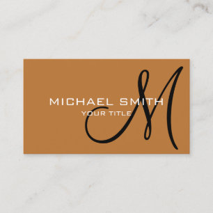 Minimalist Professional Copper Monogram Business Card