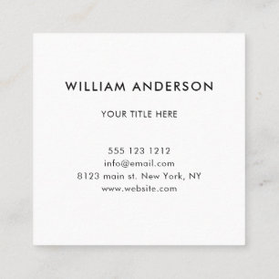 Minimalist Professional Corporate Black And White Square Business Card