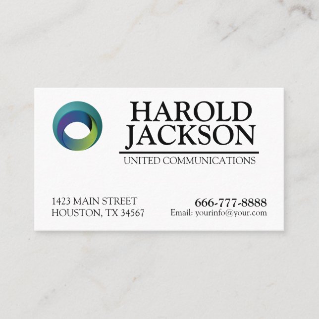 Minimalist Professional Corporate Company Logo Business Card (Front)