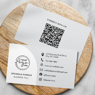 Minimalist Professional Custom Logo Icons QR Code Business Card