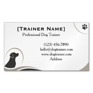 Minimalist Professional Dog Trainer Customisable Magnetic Business Card