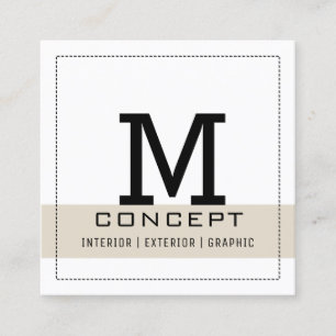 Minimalist Professional Elegant Bone White Square Business Card