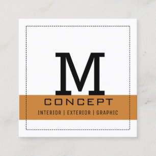 Minimalist Professional Elegant Bronze White Square Business Card