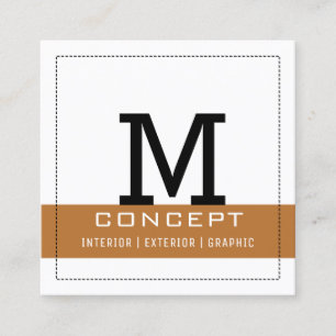 Minimalist Professional Elegant Copper White Square Business Card