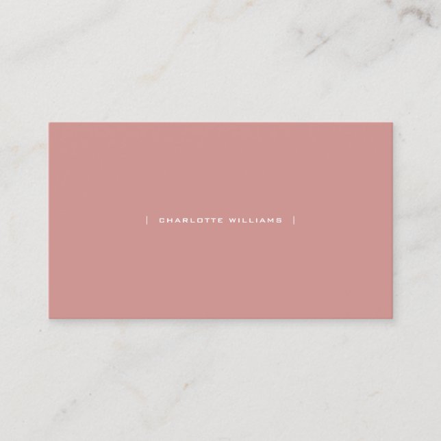 Minimalist Professional Elegant Dusty Pink Business Card (Front)