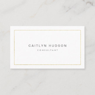 Minimalist Professional Elegant Gold and White Business Card