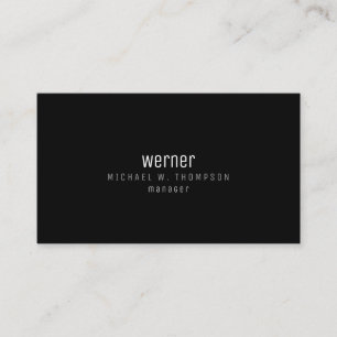 minimalist professional elegant manager black business card
