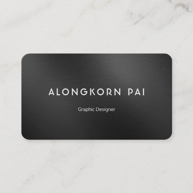 Minimalist Professional Elegant metal texture Business Card (Front)