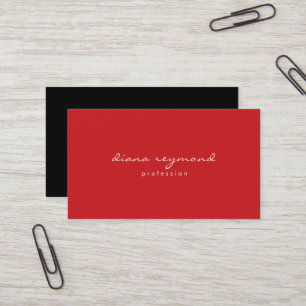 Minimalist Professional Fiery-Red I Black Business Card