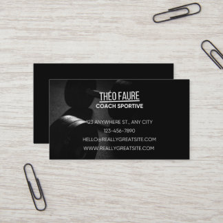 Minimalist Professional Fitness Coach Business Car Card