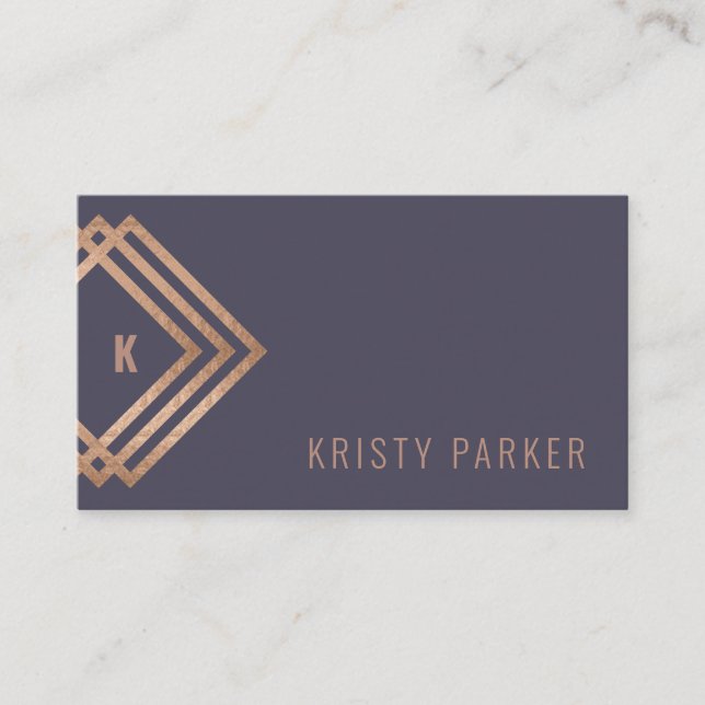 Minimalist professional geometrical monogram business card (Front)