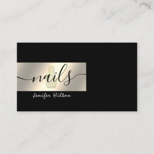 Minimalist professional  gold foil nails business card