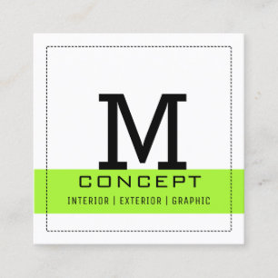 Minimalist Professional Green Lizard Elegant Square Business Card