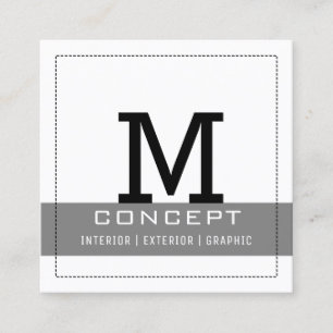 Minimalist Professional Grey Elegant #2 Square Business Card
