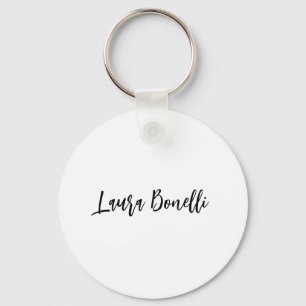 Minimalist Professional Handwrite Plain Name Title Key Ring