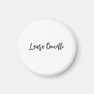 Minimalist Professional Handwrite Plain Name Title Magnet