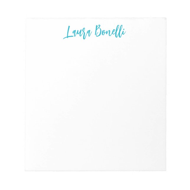 Minimalist Professional Handwrite Plain Name Title Notepad (Front)