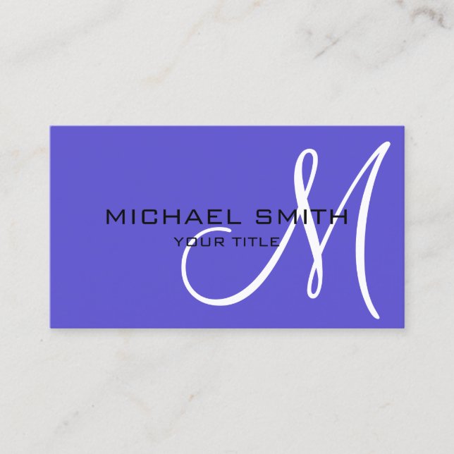 Minimalist Professional Iris Monogram Business Card (Front)
