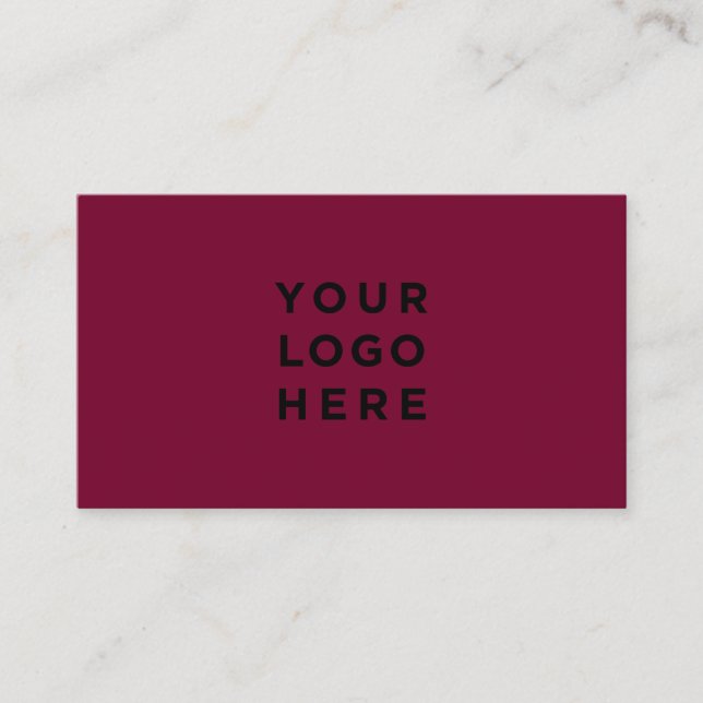 Minimalist Professional Logo Cherry Wine Red Chic Business Card (Front)