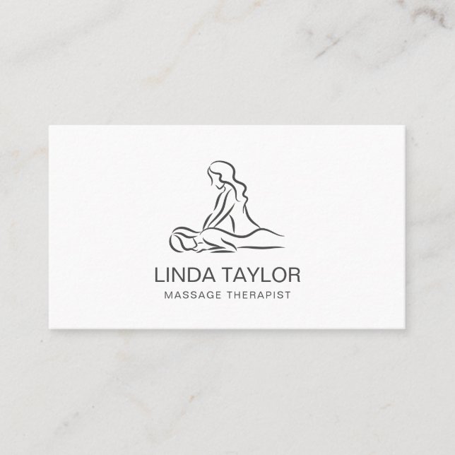 Minimalist Professional Massage Therapist  Busines Business Card (Front)
