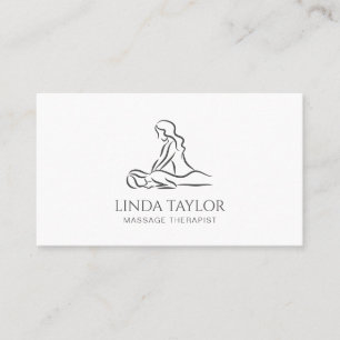 Minimalist Professional Massage Therapist Business Card