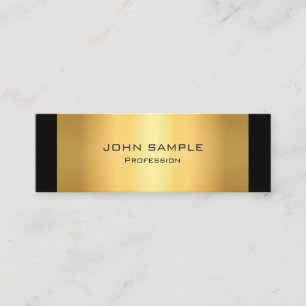 Minimalist Professional Modern Black and Gold Mini Business Card