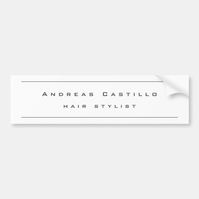 Minimalist Professional Modern Bumper Sticker (Front)