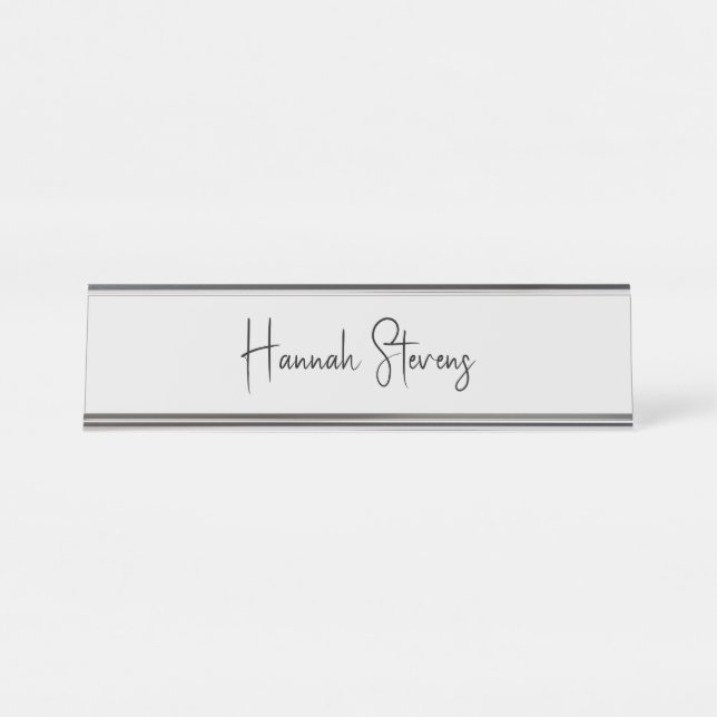 Minimalist Professional Modern Calligraphy Desk Name Plate (Front)