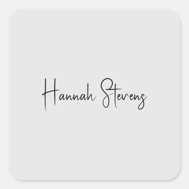 Minimalist Professional Modern Calligraphy Square Sticker (Front)