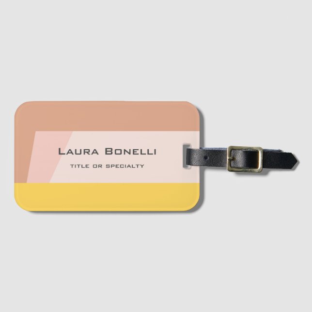 Minimalist Professional Modern Colourful Luggage Tag (Front Horizontal)
