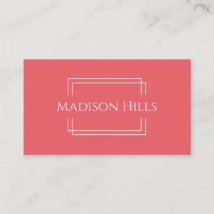 Minimalist Professional Modern Frame Pink Business Card