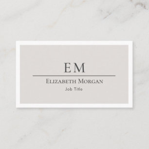 Minimalist Professional Modern Light Grey Beige Business Card