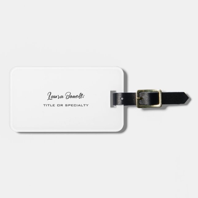 Minimalist Professional Modern Luggage Tag (Front Horizontal)