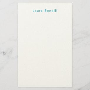 Minimalist Professional Modern Name Azure Blue Stationery