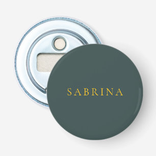 Minimalist Professional Modern Name Dusty Green Bottle Opener