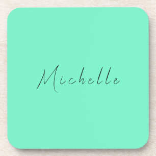 Minimalist Professional Modern Name Handwritten Coaster