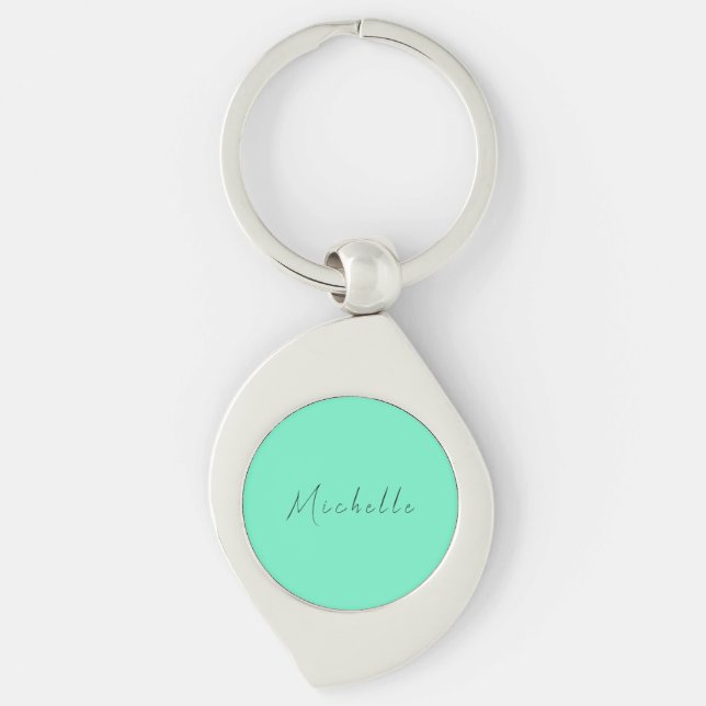 Minimalist Professional Modern Name Handwritten Key Ring (Front)