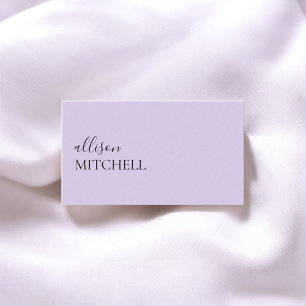 Minimalist Professional Modern Pastel Purple Business Card