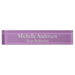 Minimalist Professional Modern Plain Lavender Nameplate