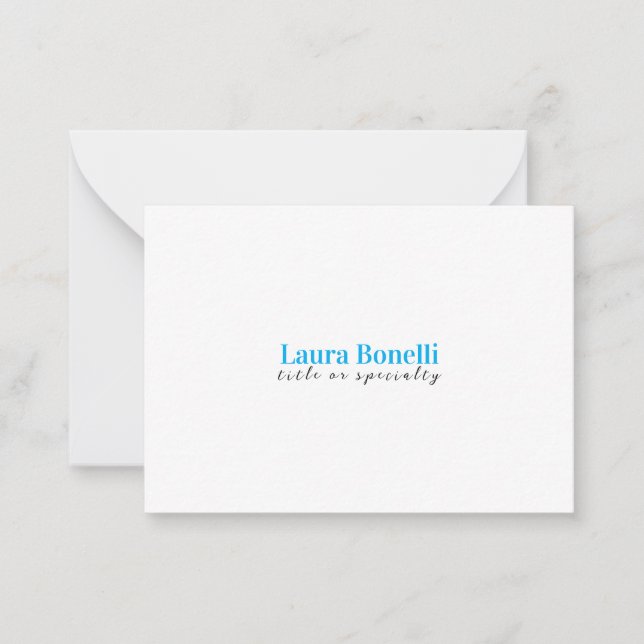 Minimalist Professional Modern Plain Name Title Card (Front)