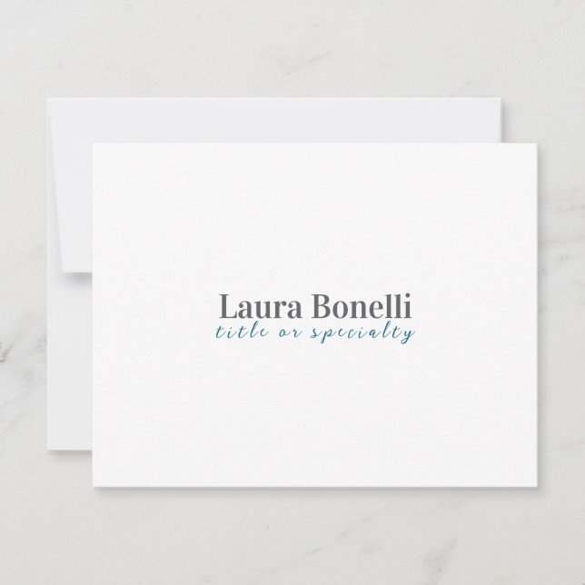 Minimalist Professional Modern Plain Name Title Card (Front)