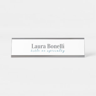 Minimalist Professional Modern Plain Name Title Desk Name Plate