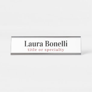 Minimalist Professional Modern Plain Name Title Desk Name Plate