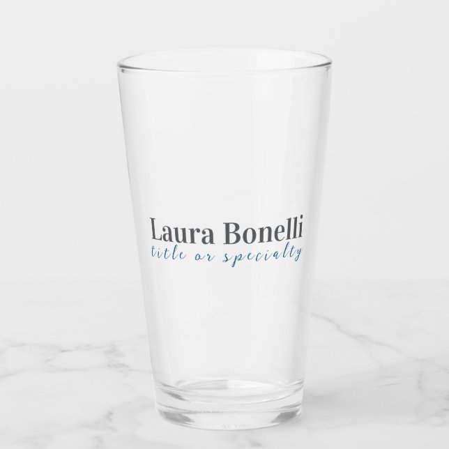 Minimalist Professional Modern Plain Name Title Glass (Front)